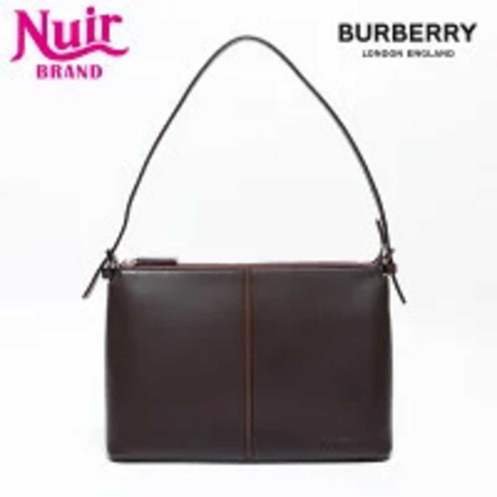 Burberry Leather Hobo One Shoulder Hobo Bag Brown